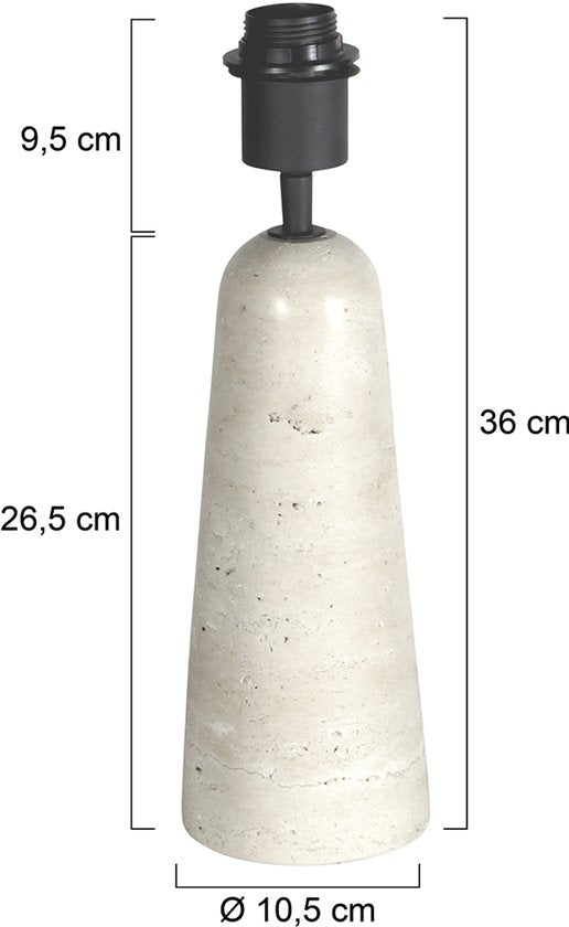 Anne Lighting - lampe à poser - Travino - crème - pierre - Ø 10cm - E27 - 4401CR