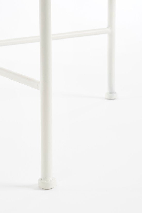 Mica Decorations Table murale d'extérieur Odile - L63 x L33 x H71 cm - Métal - Brun, blanc