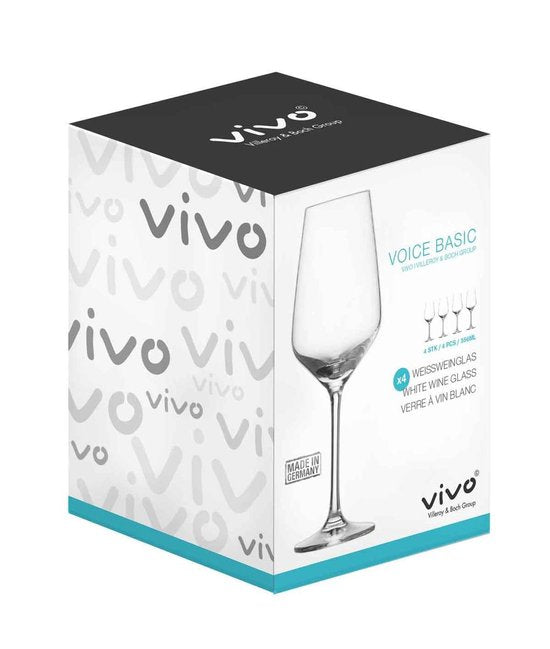 VIVO by Villeroy & Boch Group Voice Verres à vin Basic - 36 cl - 4 pièces - Lavable au lave-vaisselle