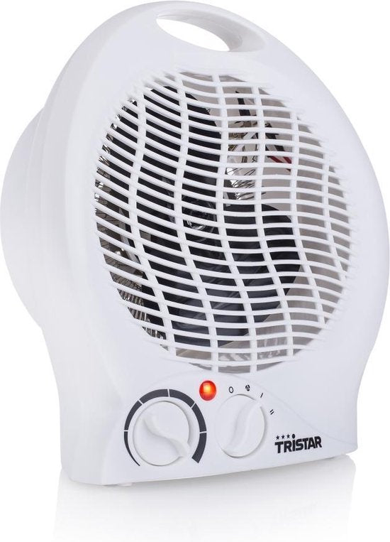 Réchaud électrique Tristar KA-5039 - 2 niveaux de chaleur - Réchaud compact à ventilateur - Réchaud de camping - Plage de chauffage jusqu'à 25 m² - 2000W - Blanc