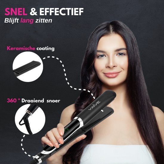 VAIVE Lisseurs - 2 en 1 - Lisser et Boucler - Céramique - 60ºC - 230ºC - Fer à friser