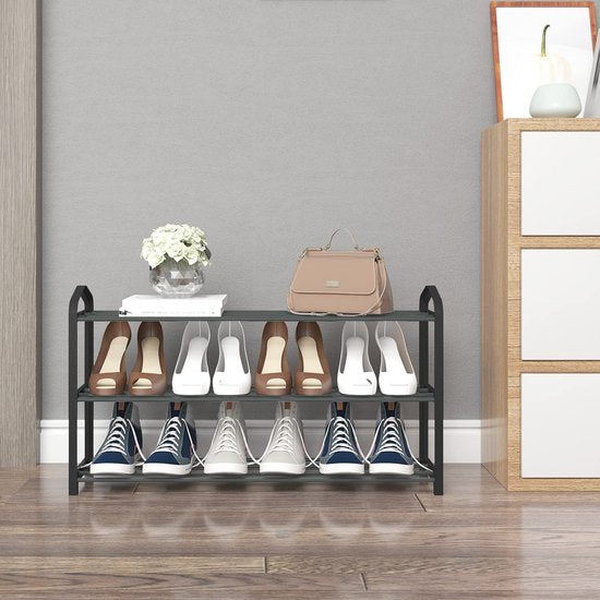 Rangement pour chaussures - Support pour chaussures - Rangement pour chaussures - Rangement pour chaussures - Etagère pour chaussures - Support pour chaussures - Présentoir pour chaussures - Noir - 79x19.5x45cm