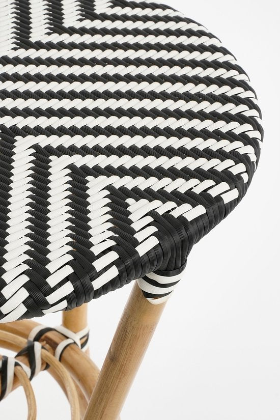 Mica Decorations Table bistrot d'extérieur Mandox - H66 x Ø50 cm - Noir, blanc