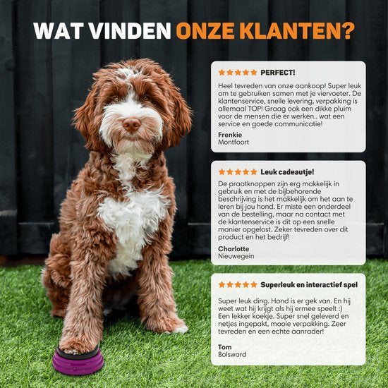 Vulpes Goods® Pets - PRO Bouton parlant pour chiens - Boutons pour chiens - Laissez parler votre animal - Jouets pour chiens - Dressage de chiens - Autocollants de dressage inclus
