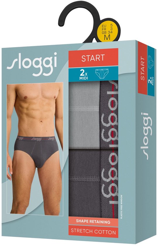 Sloggi Start Midi Boxer 2 unités 2XL Hommes