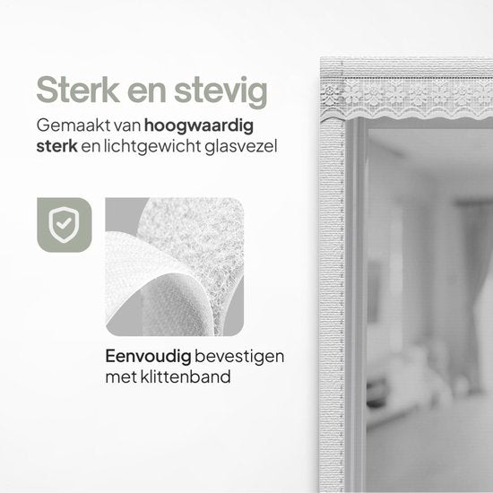 O'DADDY® Rideau de porte Deluxe FIBER - Rideau anti-moustiques magnétique - Pour portes neuves et standard - Installation facile - Moustiquaire de porte blanche - 100x260 cm