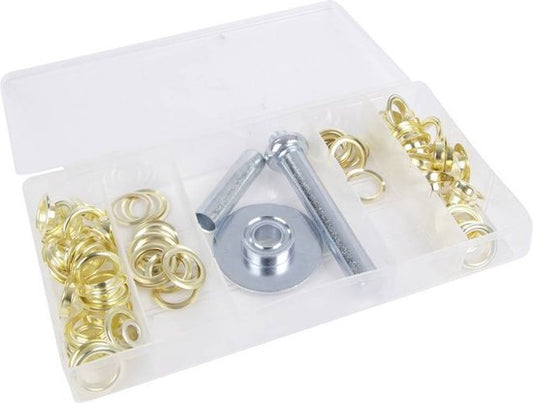 Assortiment d'œillets Toolland, 130 pièces, différentes tailles