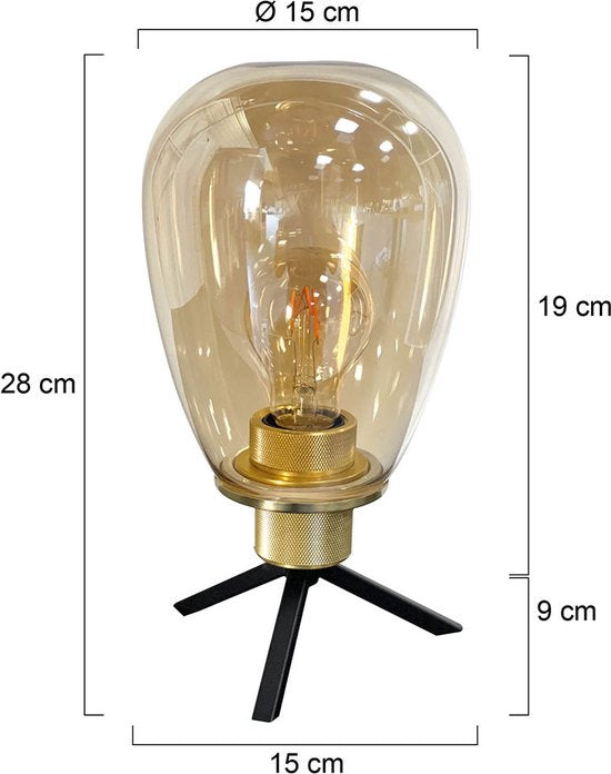 Lampe à poser Steinhauer Reflexion - ambre - métal - 15 cm - douille E27 - 2682ME
