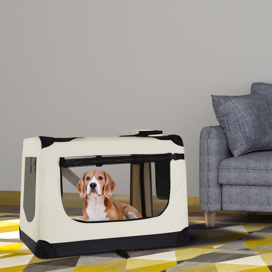 Boîte de transport pliante pour chien / Banc Lassie S - Beige - 34 x 50 x 36 cm