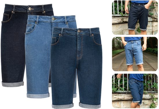 Milanoro - Short en jean élégant pour homme - Bleu clair - M