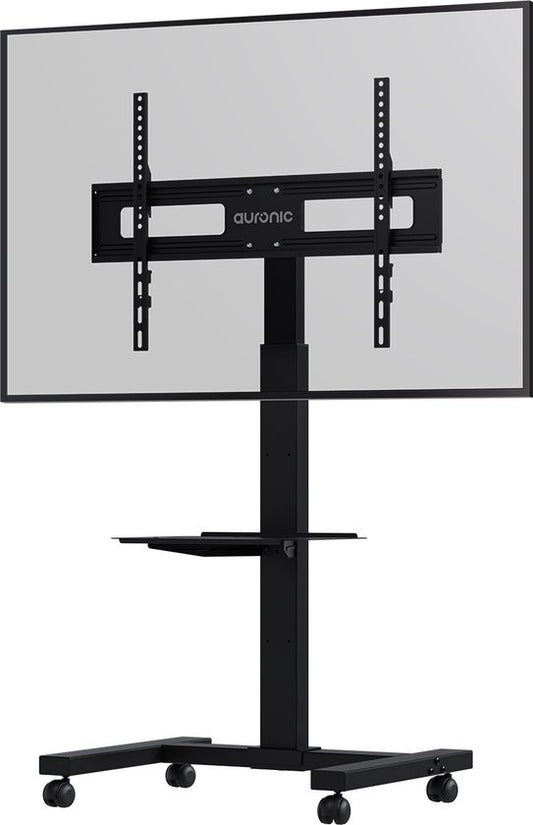 Auronic TV Stand - Pied TV - Mobile - Rotatif - Réglable - Inclinable - Roues avec frein - 32 à 75 pouces - Noir