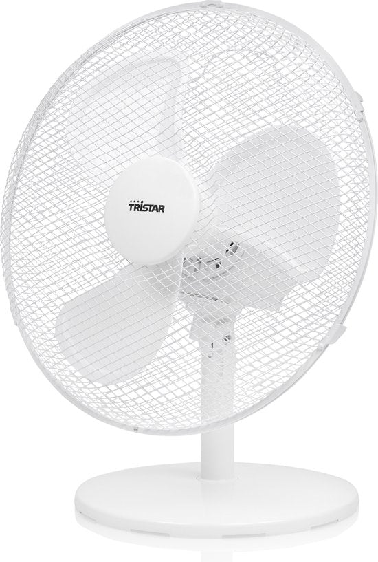Ventilateur de table 40 cm - 3 vitesses - Oscillation 85° - Tristar VE-5727 - Blanc