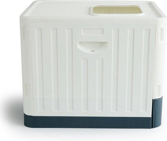 Lifa Living Bac à litière pliable avec tiroir extractible - pratique, portable et spacieux - Crème/Anthracite
