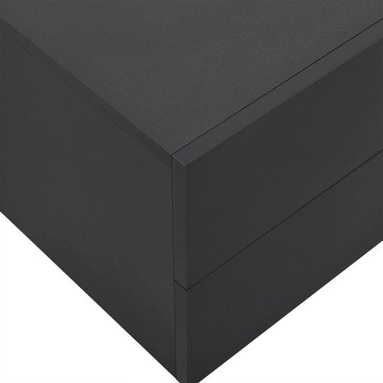 Table de nuit flottante - 40 x 29 x 30 cm - Noir - 2 tiroirs