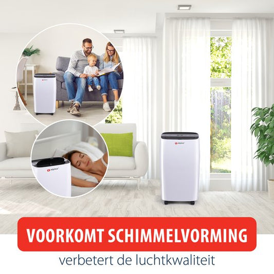 Déshumidificateur et purificateur d'air alpina - Silencieux : 46 dB - Déshumidifie jusqu'à 10L par jour
