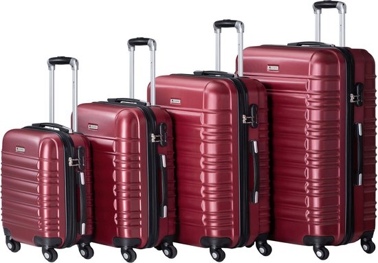 Trolley Travel Case Set / Valise Rome - 4 pièces - Rouge - ABS