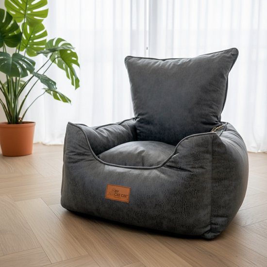 By Cee Cee Dog Basket Car - Très luxueux panier pour chien de voiture - Siège arrière pour chien de voiture - Panier pour chien de voiture - Couverture pour chien de siège de voiture - Siège de voiture pour chien - Aussi pour siège latéral - Anthracite -
