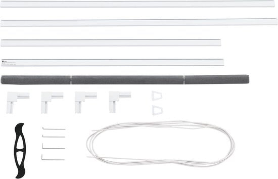 Moustiquaire / Brise-vue / Persienne - 100 x 120 cm - Blanc - Matériel de fixation inclus