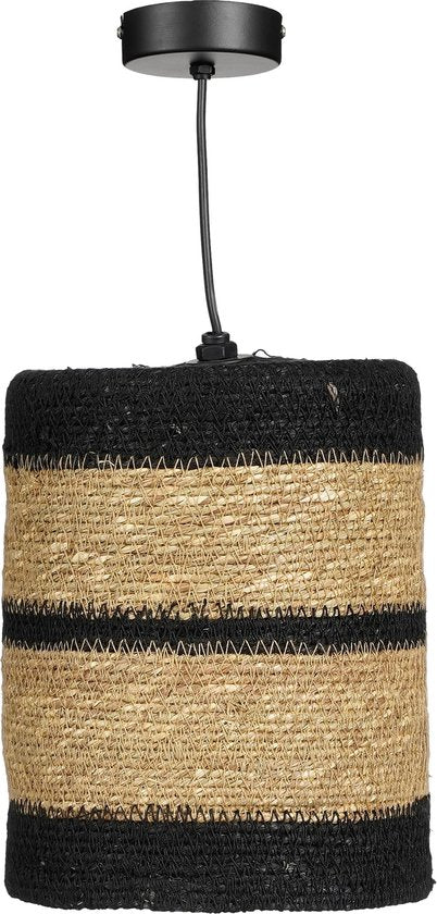Mica Decorations Lampe pendante Jinx - H20 x Ø15 cm - Jute - Noir