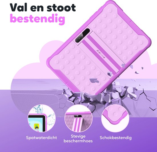 Tablette enfant Spoused - 10,1 pouces - Tablette enfant à partir de 3 ans - 64 Go - 4 Go RAM - Batterie 6000 mAh - Housse de protection et application de contrôle parental incluses - Violet