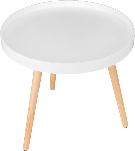 Rootz Table d'appoint - Support de café - Table de chevet - Accent de salon - Support de salon - Table d'appoint - Blanc - 50 x 44 cm (ø x H)