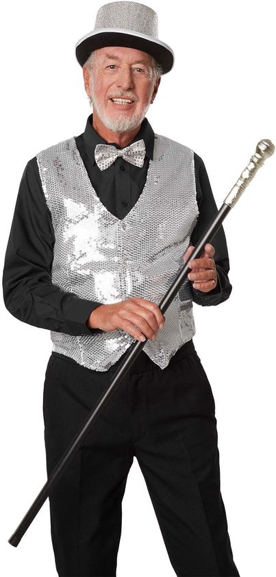 dressforfun - noeud papillon à paillettes - argent - costume carnaval - Halloween - Dress up - Party wear - Carnaval wear - Party - Party wear