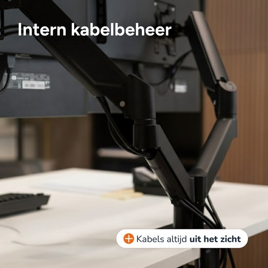 Skoov Bras pour moniteur avec vérin à gaz - Pour 13-32 pouces - 2 écrans - Support - Moniteur - Support - Support - Extra stable - Noir