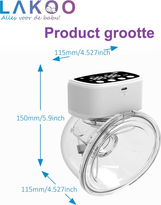 LAKOO Pro 1 Tire-lait - électrique sans fil - Hansfree - tire-laits