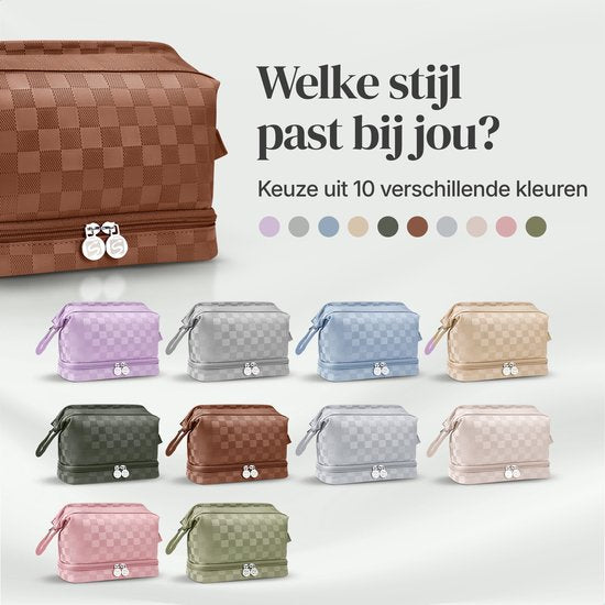 Skycases Travel Essentials - Trousse de toilette et de maquillage - Imperméable et compacte - Convient pour le voyage et l'usage quotidien - Unisexe - Marron