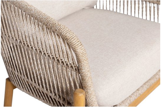 Fauteuil Marron/Beige - Bois d'acacia & Textile - 78,5x86x72 cm - Fauteuil Terracina - House Nordic