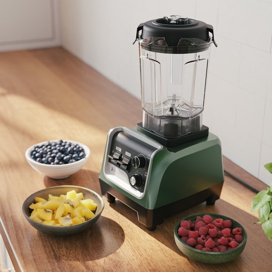 KitchenBrothers Power Blender - 1600W - 2L - Smoothie Maker - Ice Crusher - Vert pastel