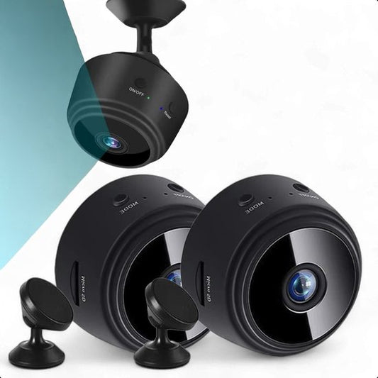 Tech Essentials Mini caméra cachée - 1080P - Avec APP WiFi - Caméra de sécurité micro secrète - Intérieur - Espionner - Ecouter - Noir - 2-Pack
