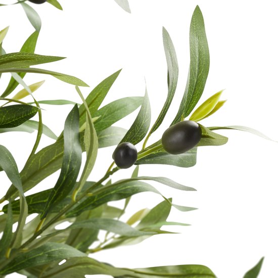 tectake® Olivier artificiel Oleand - Plante artificielle méditerranéenne avec feuilles et olives réalistes - Facile d'entretien et polyvalent - Pot de fleurs robuste inclus - Hauteur : 180 cm