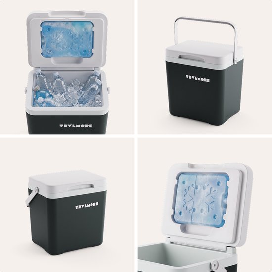 TRVLMORE Cool Box 7L - Frigobox - Elément réfrigérant inclus - Cool Box Small - Anthracite