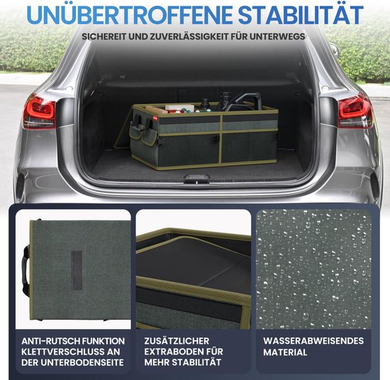 HELDENWERK Organisateur de bottes premium avec couvercle, robuste et antidérapant - Sac à bottes pliable, grand avec double fond - Coffre, boîte d'organisation de bottes