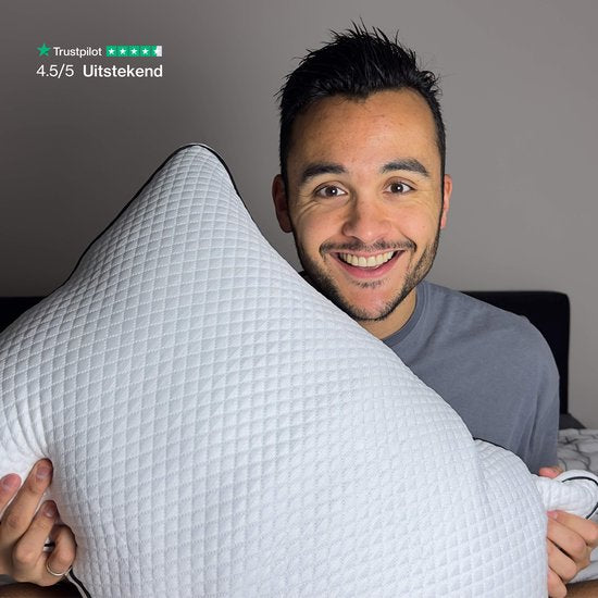 Oreiller - 180 nuits de sommeil d'essai - Mousse à mémoire de forme - Design réglable - Convient aux dormeurs sur le dos, sur le côté et sur le ventre - Mousse à mémoire de forme - Réduit les douleurs cervicales