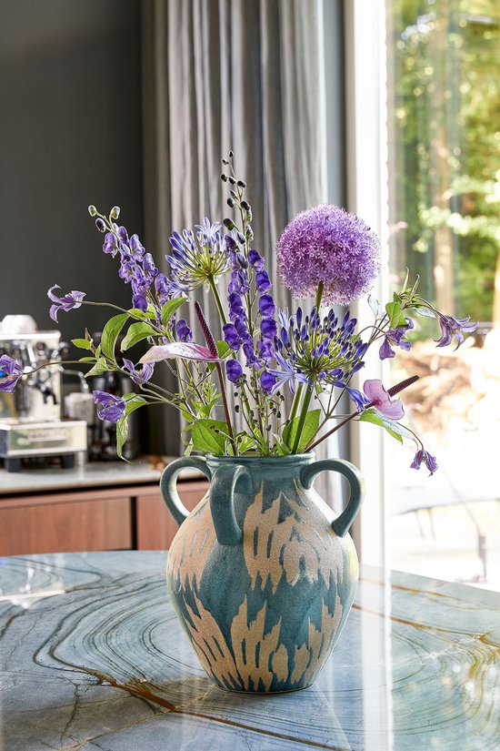 Mica Decorations Vase Caldo - L25 x L24 x H30 cm - Céramique - Bleu foncé