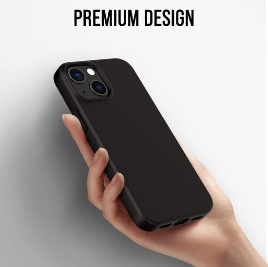 Podec Phone Case Suitable For iPhone 13 mini - Case And Screen Protector - Protective Glass - Black