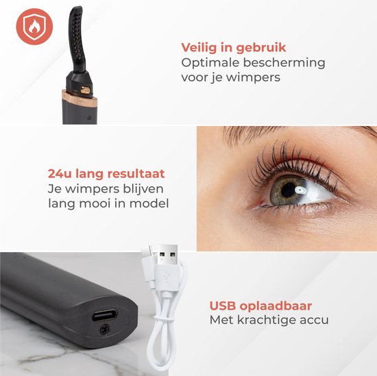 Nuvance - Recourbe-cils électrique - Recourbe-cils - Recourbe-cils chauffant - Lift-cils - 3 réglages de température - Rechargeable par USB