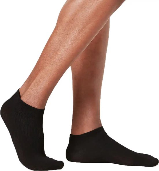 2 paires de chaussettes d'entraînement en bambou - Chaussettes de cheville en bambou doux pour femmes et hommes - 38 - Noir