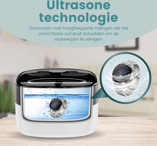 Samako Nettoyeur à Ultrasons Professionnel - Appareil de Nettoyage - Bain à Ultrasons - Lunettes - Bijoux - Montre - Pinceau de Maquillage - 750 ml