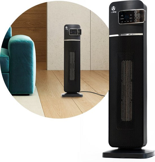 AirKing Chauffage électrique - 2000 Watts - Noir - Chauffage céramique avec télécommande et fonction minuterie