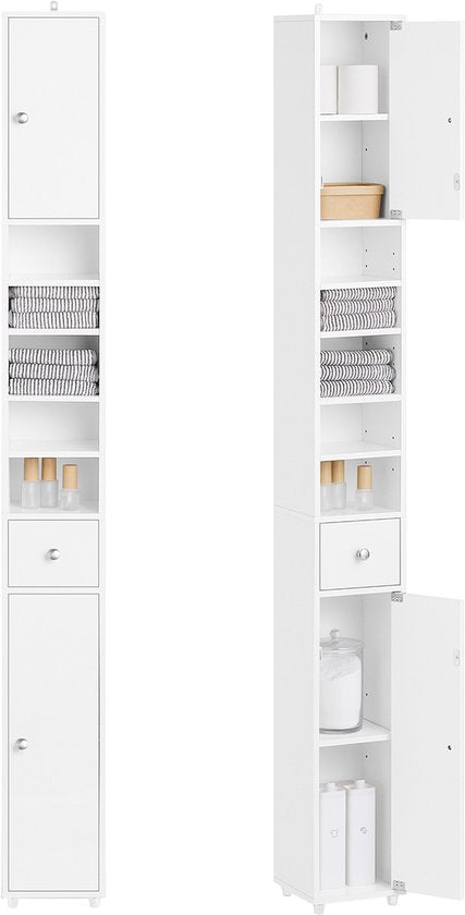 SoBuy BZR167-GW Meuble de salle de bain haut - Blanc perle Bois composite avec tiroir