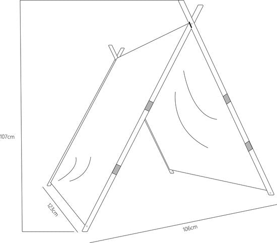 Sunny Como Tente de jeu Crème– Wigwam Tipi pour enfants - bâtons en bois FSC - 123x106x107cm