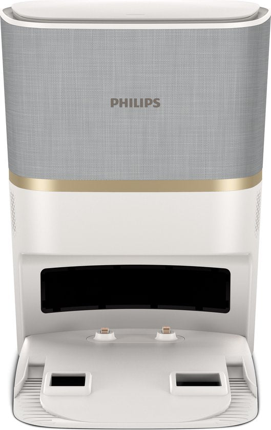 Philips HomeRun Aqua 7000 Series XU7100/02 - Aspirateur robot avec fonction de nettoyage - Station de charge incluse - Blanc/Or - App Connected
