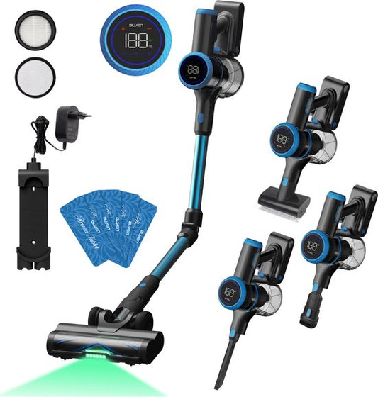 Ølven Aspirateur balai CleanMax - Sans fil - 400W - Dépoussiéreur - Batterie 55Min - Aspirateur sans sac - Fonction Aroma