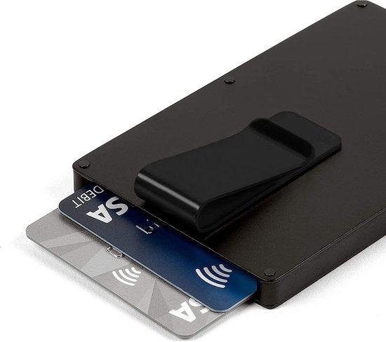 Portefeuille RFID Powr - Portefeuille intelligent - Portefeuille fin - Porte-cartes - Porte-cartes avec pince à billets - Antivol - Bloqueur NFC - Titane