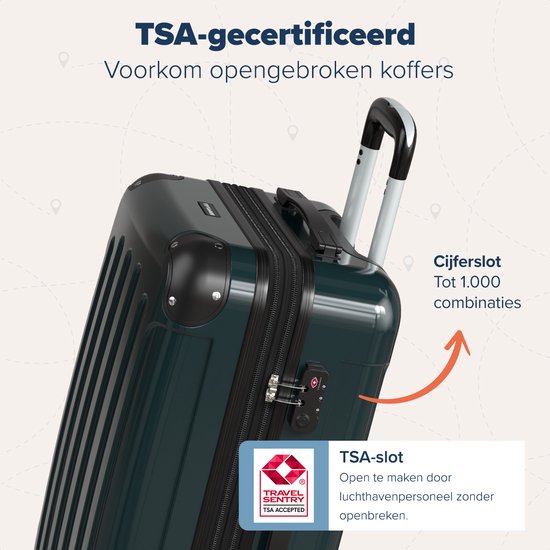 TRVLMORE Valise à main - 45L - Serrure TSA - Léger - Extensible - Trolley - 54x36x22cm - Vert foncé