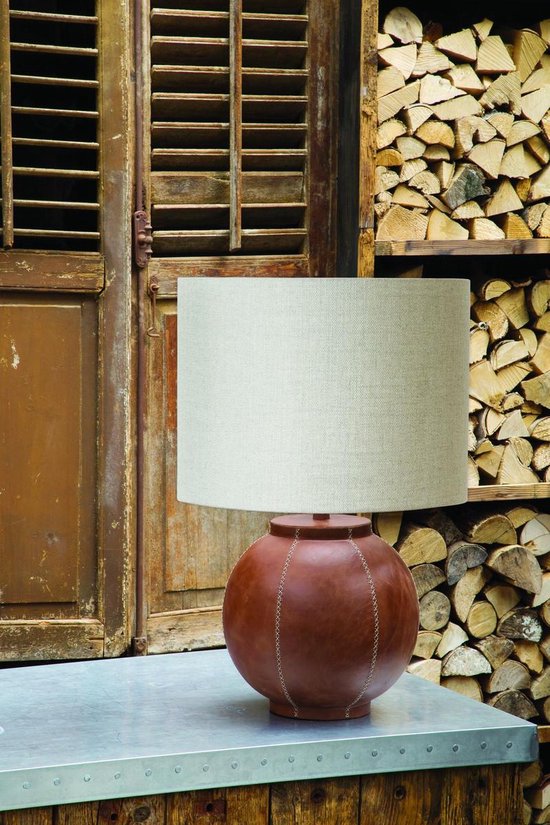 Light & Living Abat-jour cylindrique Livigno - Blanc d'œuf - Ø40x30cm - pour lampes de table, lampadaires, suspensions