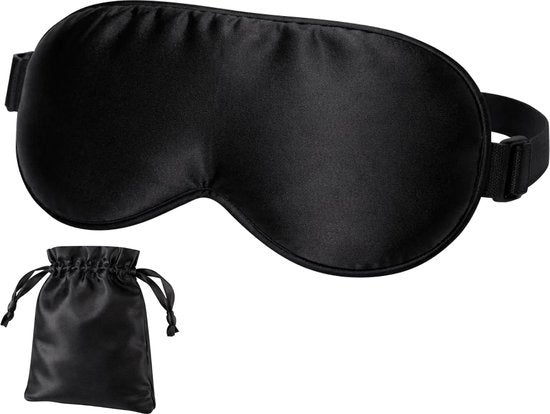 Nuvance Masque de sommeil - Soie - Masque pour les yeux - Ajustable - Design respirant - pour hommes et femmes - Masques de sommeil